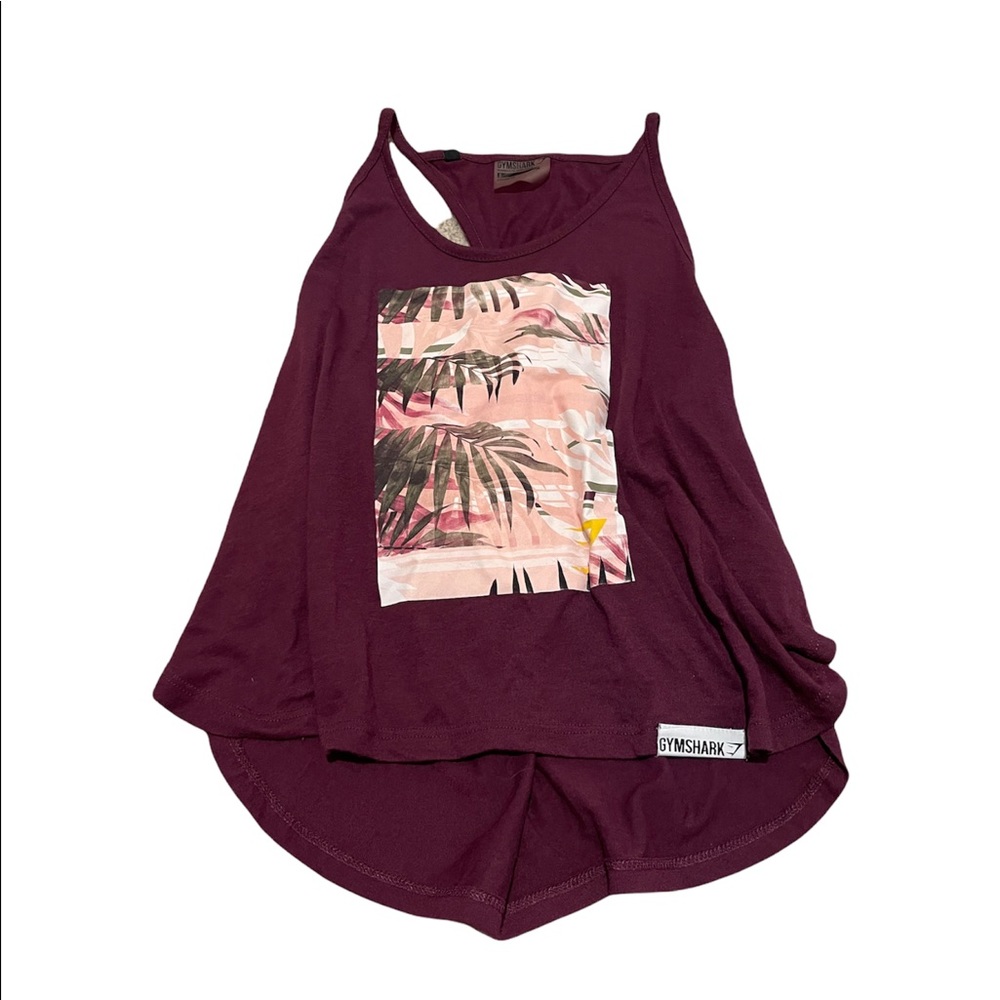 Gymshark maroon tropical twist crop top